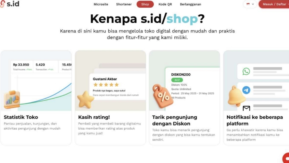 S.id Luncurkan Fitur Shop, Creator Kini Bisa Jual Produk Digital Langsung Lewat Microsite