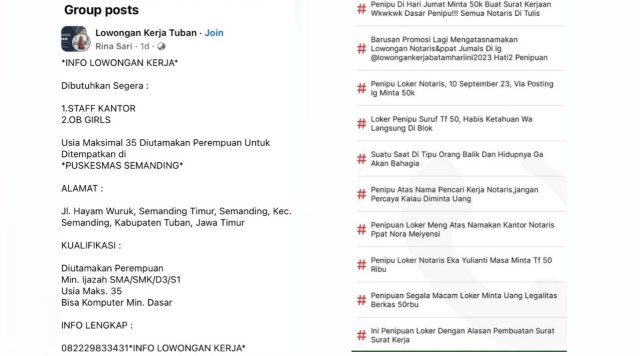 [Cek Fakta] Hati-hati, Penipuan Berkedok Lowongan Puskesmas di Tuban