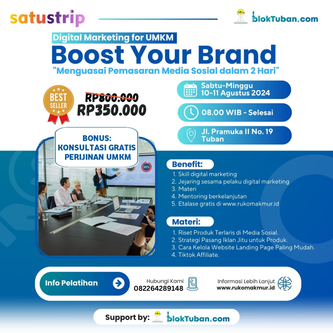Kelas Intensif Digital Marketing di Tuban "Naik Level Brand: Kuasai Pemasaran Media Sosial dalam 2 Hari"