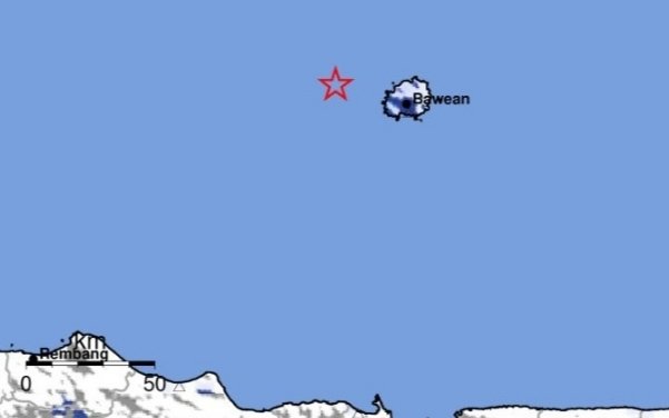 Gempa M3,9 Guncang Laut Timur Laut Tuban, Terasa Hingga Bawean