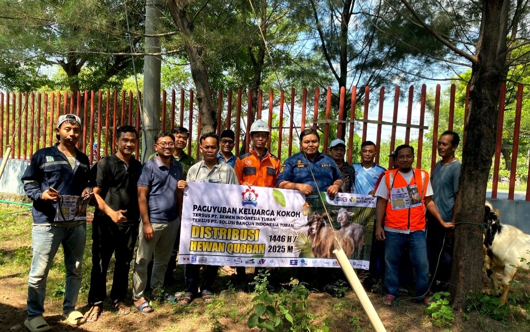 Paguyuban Keluarga Kokoh Salurkan 11 Ekor Kambing Kurban ke Sejumlah Masjid di Jenu Tuban