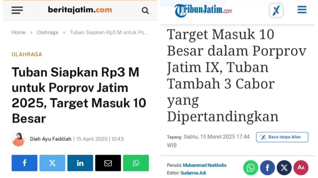 APA KABAR OLAHRAGA TUBAN ?.. Alarm dari PORPROV IX Jawa Timur tahun 2025