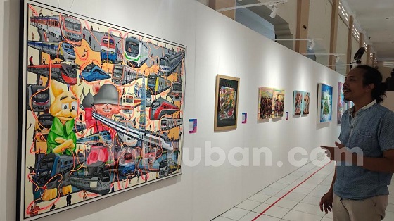 Belasan Seniman Unjuk Gigi Dalam Pameran Lukisan Titik Kumpul di Tuban