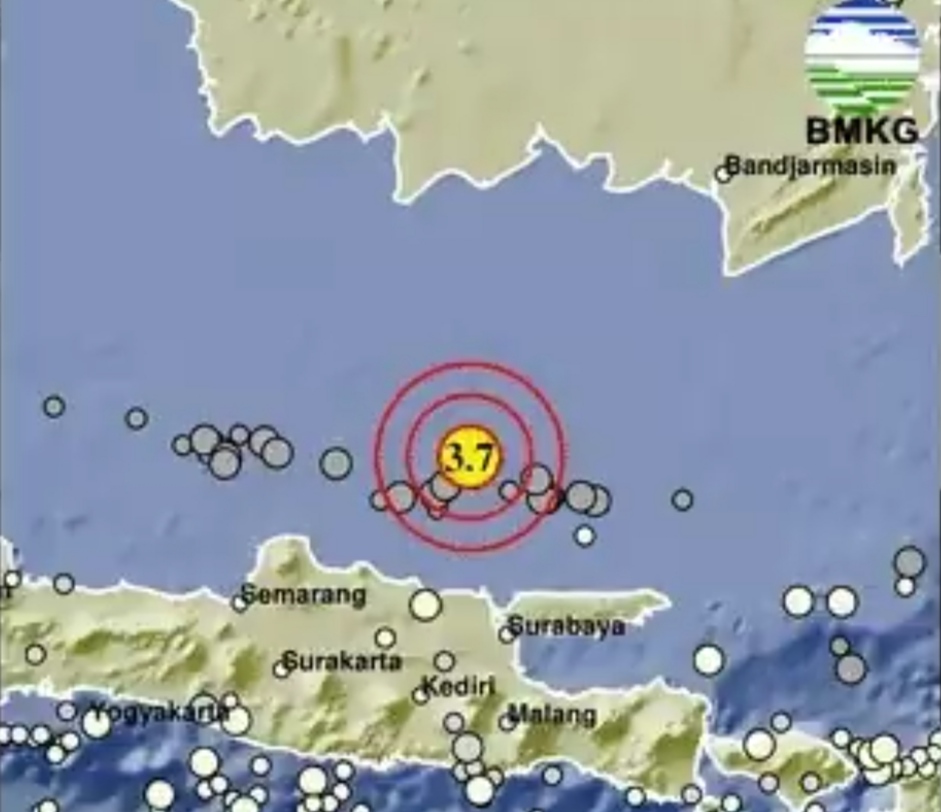 BMKG Catat Dua Kali Gempa 3.7 Magnitudo Guncang Tuban