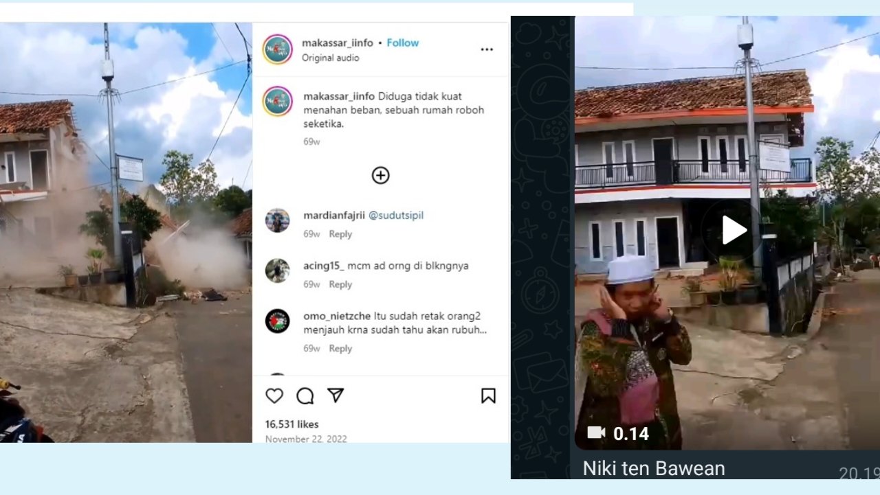 [Cek Fakta] Tak Benar Rumah Roboh karena Gempa Tuban