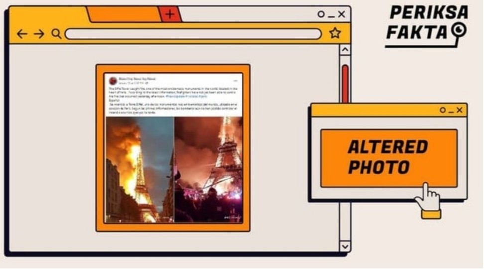 [SALAH] Video di TikTok Menara Eiffel Terbakar pada Januari 2024