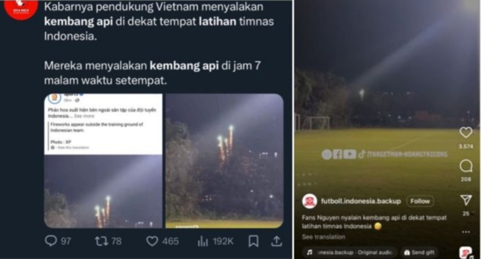 Benarkah Teror Kembang Api dari Supporter Vietnam kepada Timnas Indonesia?