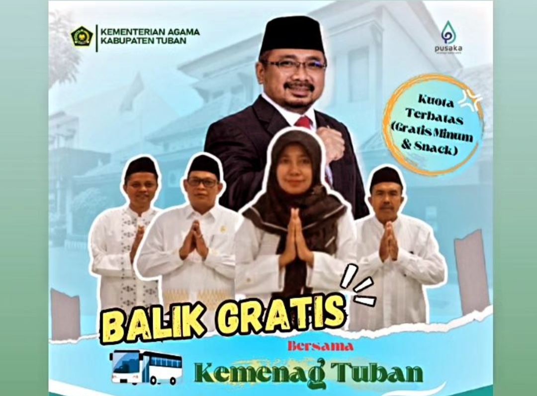 Pemudik Diuntungkan, Layanan Balik Gratis Kemenag Tuban Ditutup Besok