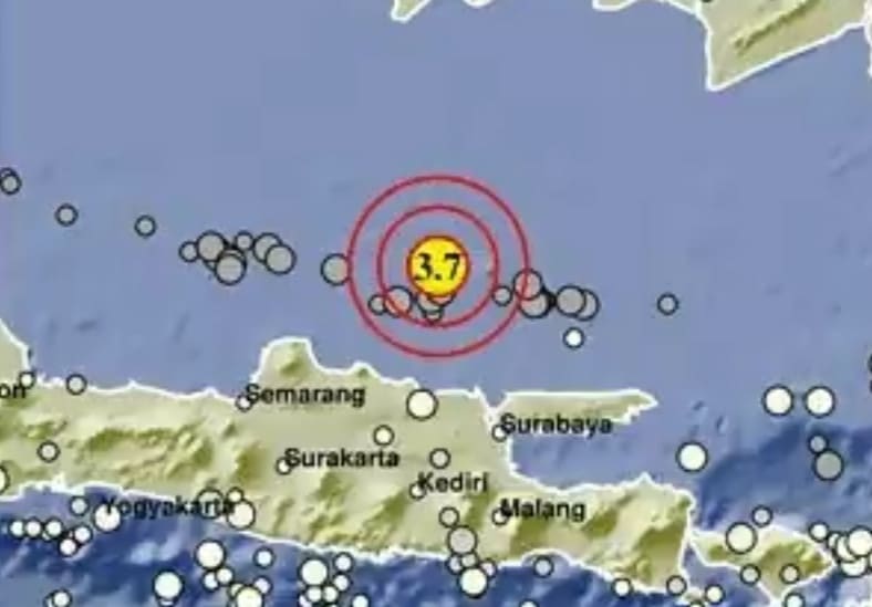 Gempa Bumi Berkekuatan 3.7 SR Guncang Wilayah Timur Laut Tuban