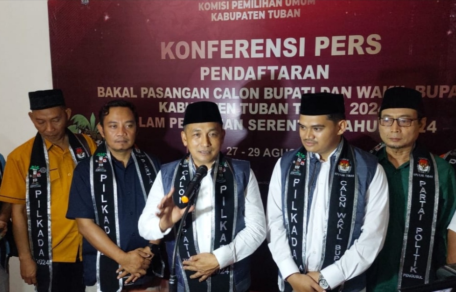 Pasangan Riyadi-Wafi Daftar ke KPU Tuban, Tantang Lindra-Joko di Pilkada 2024