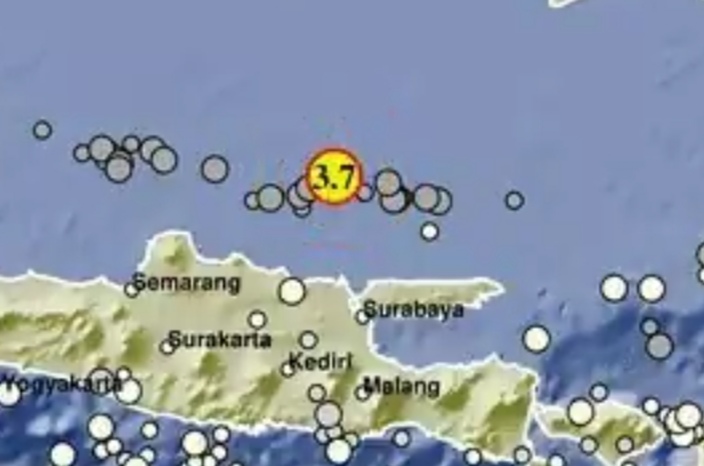 Setelah Trenggalek, Gempa Magnitudo 3,7 Guncang Timur Laut Tuban