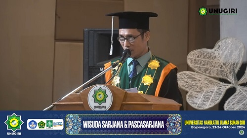 Warek I UNUGIRI Imbau Wisudawan Implementasikan Ilmu dengan Akhlak