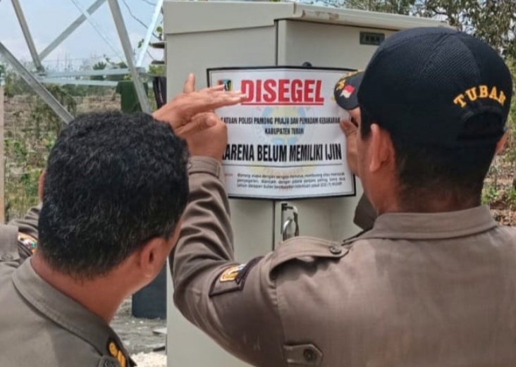 Abaikan Peringatan, Tower Seluler di Grabagan Tuban Akhirnya Disegel