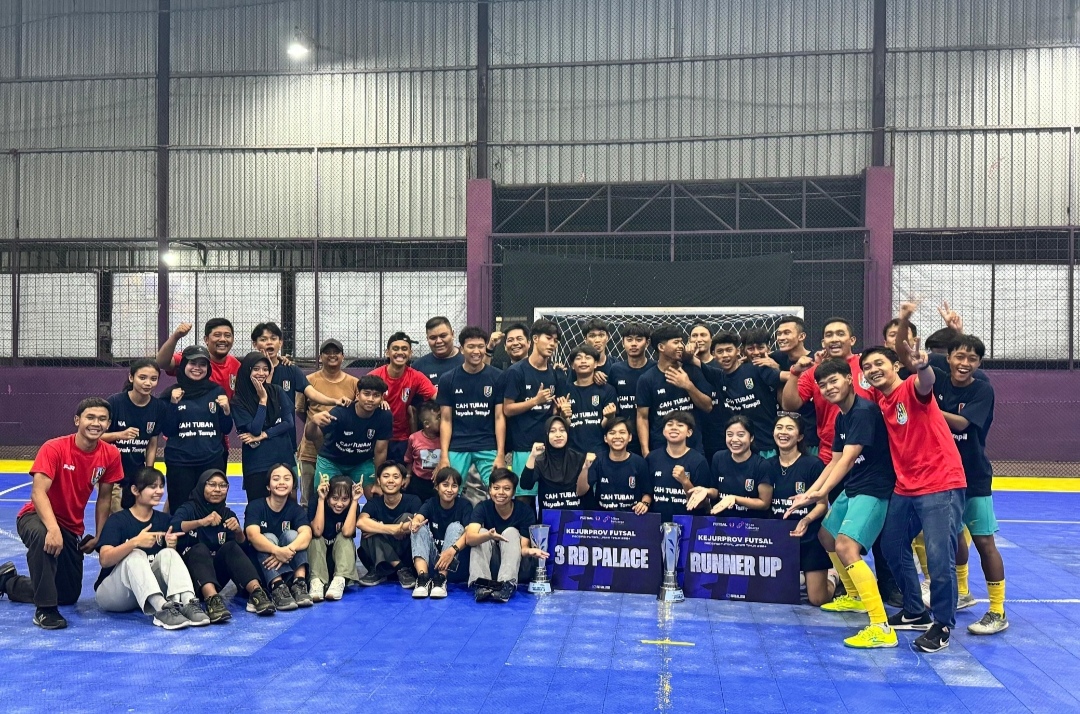Lampaui Ekspektasi, Tim Futsal Putra Tuban Finish Runner-Up di Kejurprov Jatim 2024