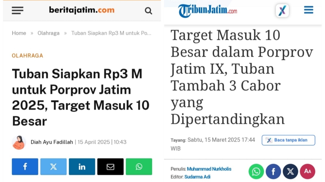APA KABAR OLAHRAGA TUBAN ?.. Alarm dari PORPROV IX Jawa Timur tahun 2025
