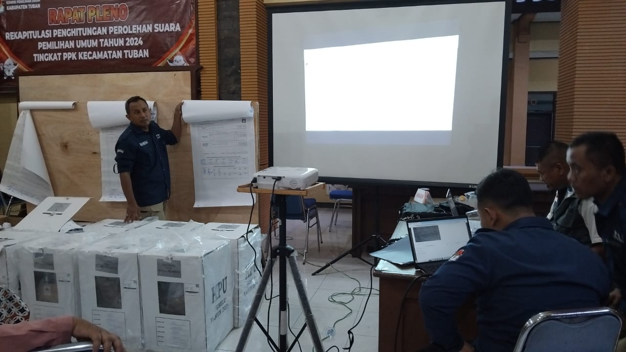 Penghitungan Suara Pemilu 2024 di Tuban Serentak Digelar di Kecamatan