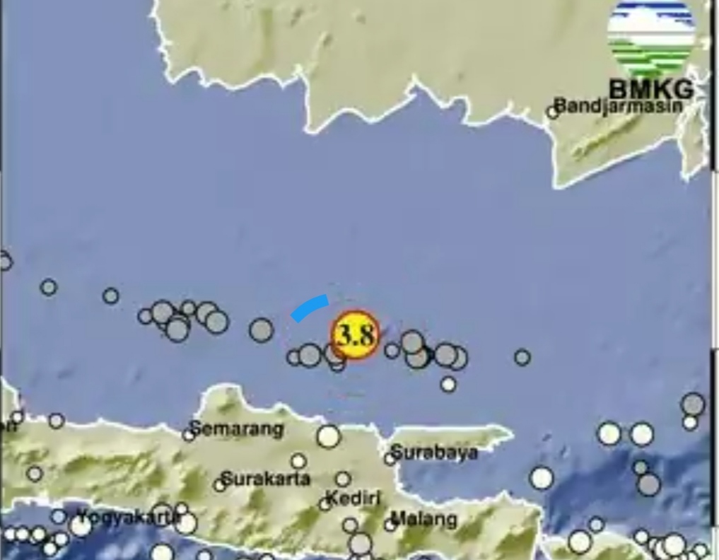 Gempa Magnitudo 3.8 Guncang Timur Laut Tuban