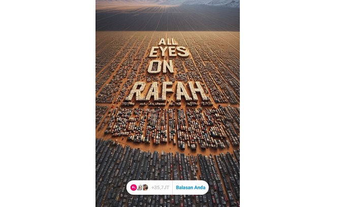 Terbaru, Jutaan Netizen Repost Seruan 'All Eyes On Rafah' di Sosmed
