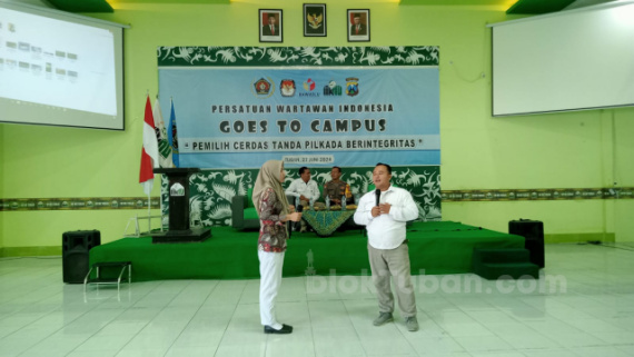 Ciptakan Pemilih Cerdas dan Berintegritas, Ratusan Mahasiswa IIKNU Ikuti Goes To Campus PWI Tuban