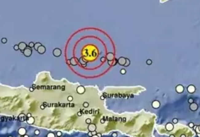 Gempa Magnitudo 3,6 Guncang Timur Laut Tuban