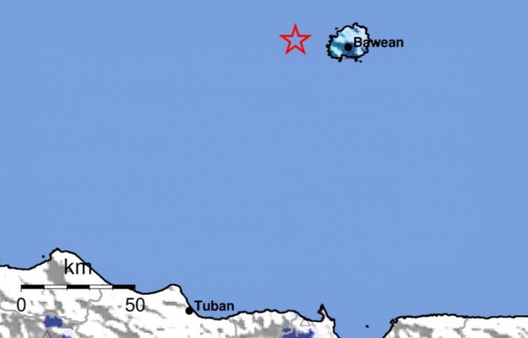 Gempa M3,8 di Laut Timur Laut Tuban Terasa di Bawean