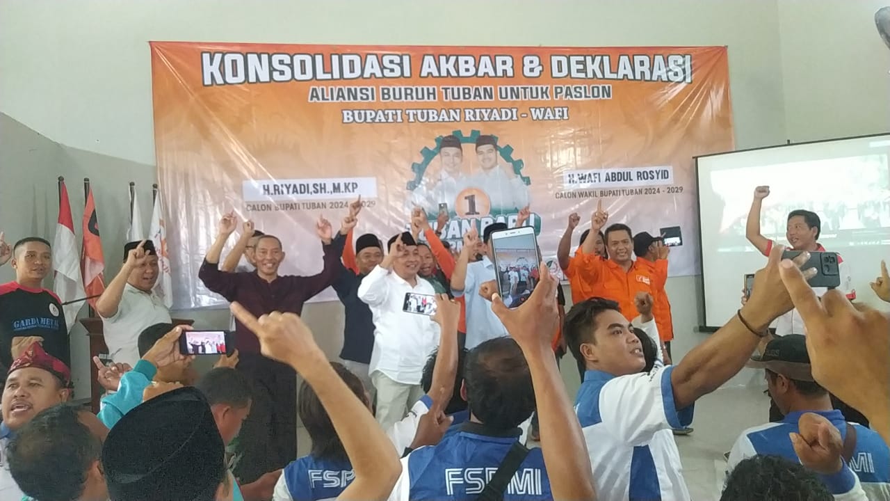 Konsolidasi Akbar Aliansi Buruh Tuban, Momentum Sejarah Menangkan Riyadi-Wafi