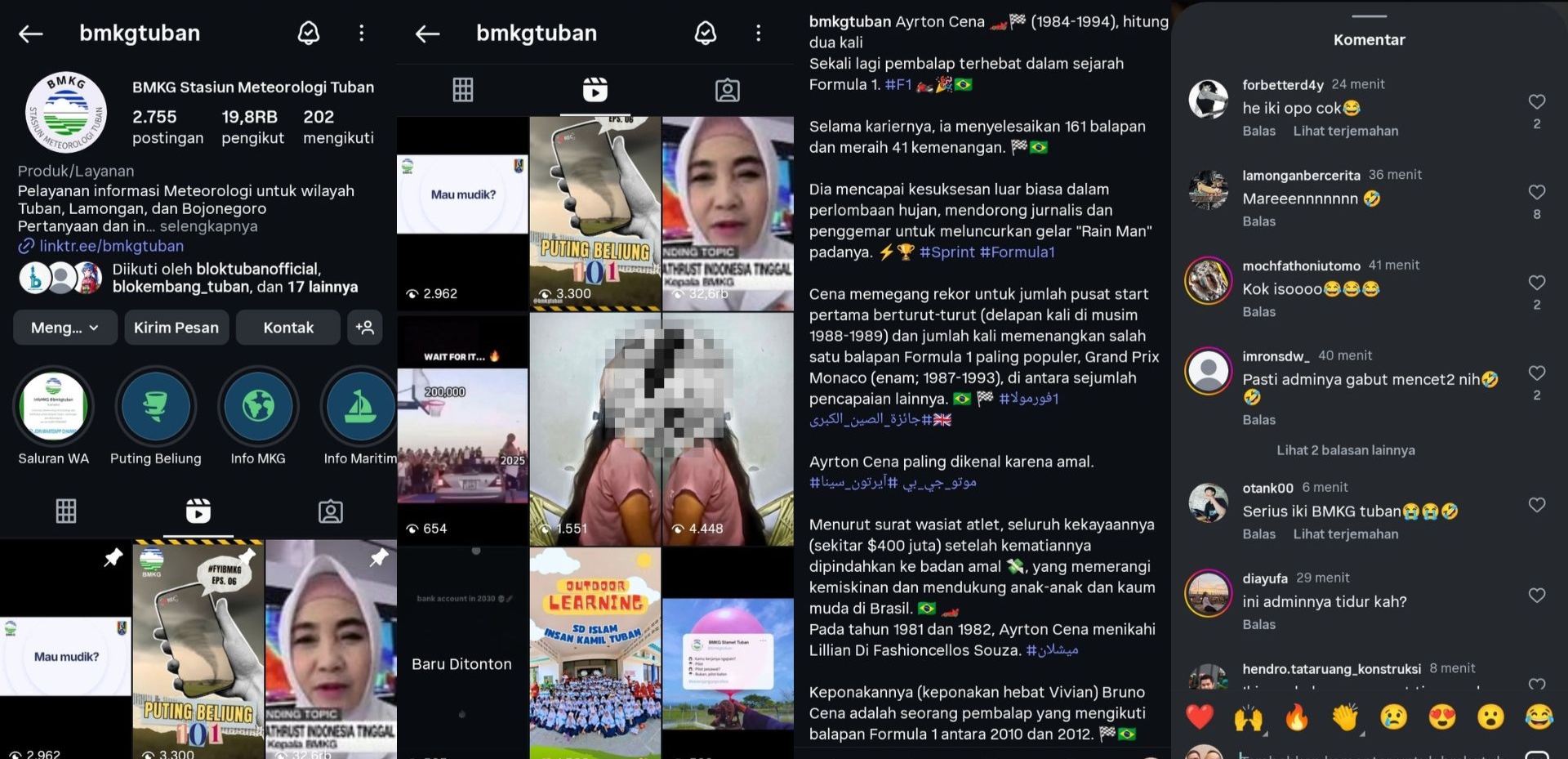 Akun IG Resmi 'BMKG Tuban' Diretas?